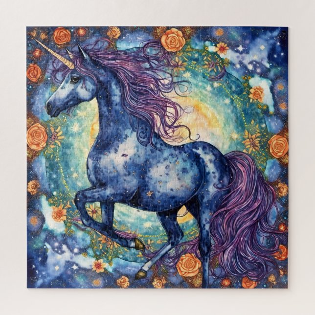 Gorgeous Blue Unicorn Puzzle (Vertikal)