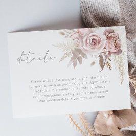 Gorgeous Blush Floral Wedding Details Begleitkarte