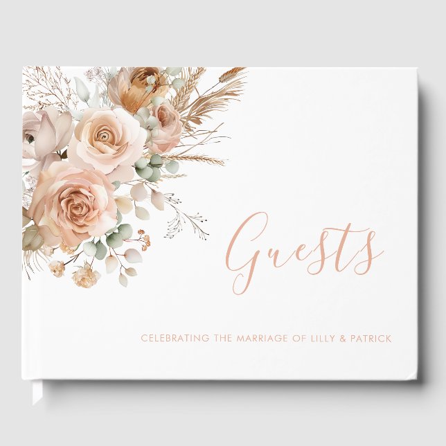 Gorgeous Boho Floral Wedding Gästebuch (Vorderseite)