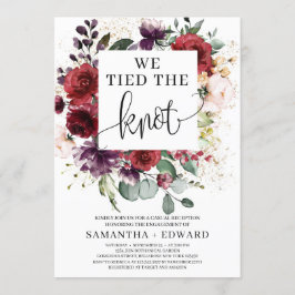 Gorgeous bordeu rot rosa Blüte gebunden Knoten Einladung