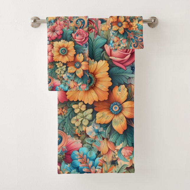 Gorgeous Bouquet von Blume Badhandtuch Set (Insitu)