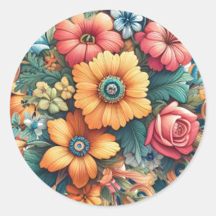 Gorgeous Bouquet von Blume Runder Aufkleber