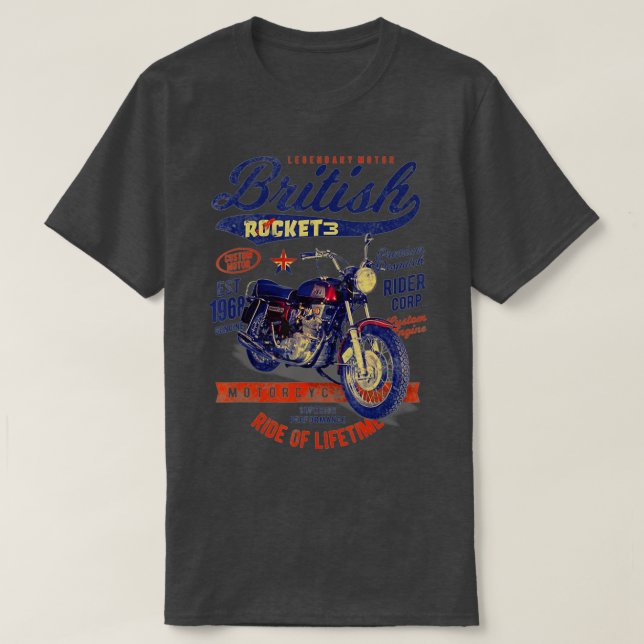 Gorgeous BSA Rakete 3 British Motorrad Classic V T-Shirt (Design vorne)