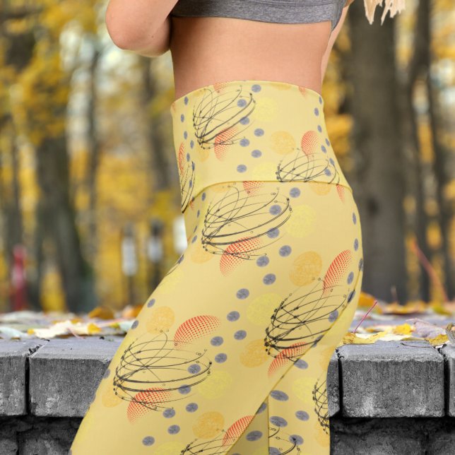 Gorgeous Buff Atomtex Pattern Yoga Capri Leggings (Buff Atomic Vortex)