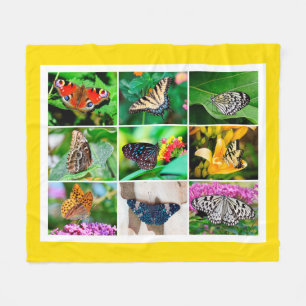 Gorgeous Butterflies Collage, 9 Fotos Fleecedecke