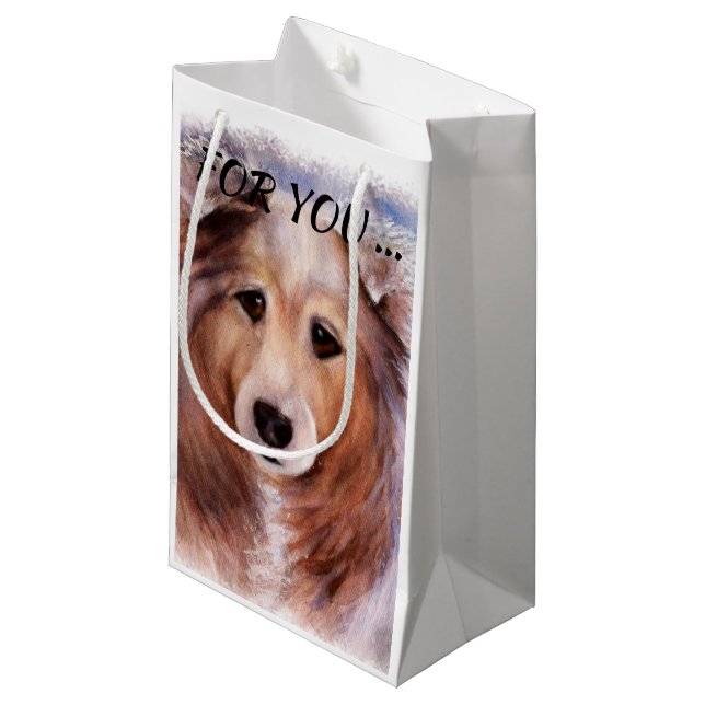 GORGEOUS COLLIE KLEINE GESCHENKTÜTE (Vorderseite Schrägansicht)
