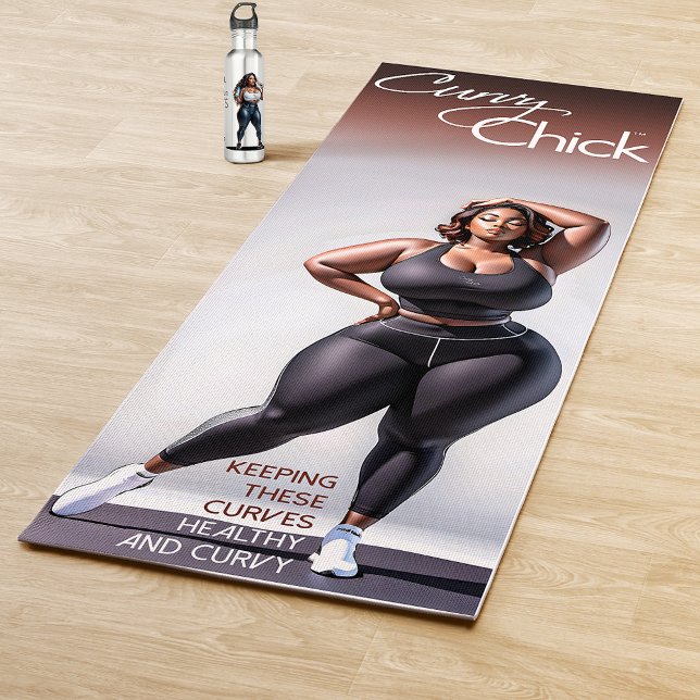 Gorgeous Curvy Black Woman Yogamatte (Von Creator hochgeladen)