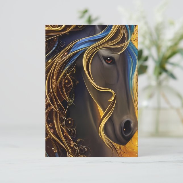 Gorgeous Dark Horse Triptych Dankeskarte (Stehend Vorderseite)