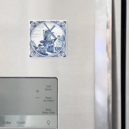 Gorgeous Delft Blue Windmill Farmhouse Magnet