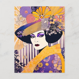 Gorgeous Drag Queen Lila Gelb Postkarte