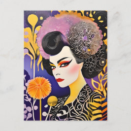 Gorgeous Drag Queen Lila Orange Postkarte