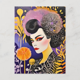 Gorgeous Drag Queen Lila Orange Postkarte