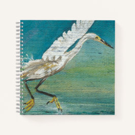 Gorgeous Egret Shore Bird Painting Notizbuch