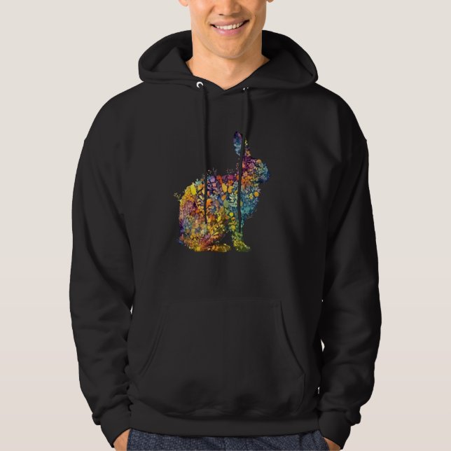 Gorgeous Floral Easter Bunny Spring Flower Rabbit  Hoodie (Vorderseite)