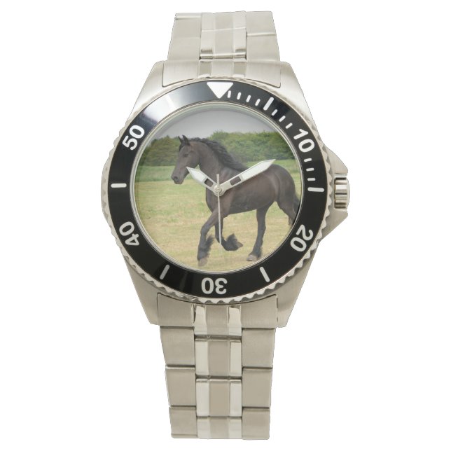 Gorgeous Friesian Horse Armbanduhr (Vorderseite)
