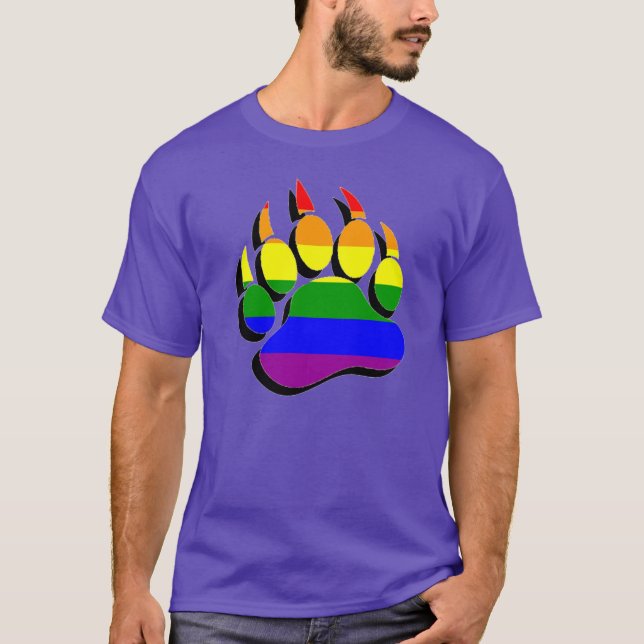 Gorgeous Gay Bear Klaue in Rainbow 3D RAISE EFFEKT T-Shirt (Vorderseite)
