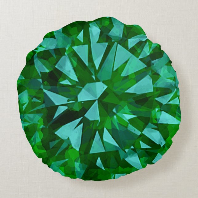 Gorgeous Gem Green Rundes Kissen (Rückseite)