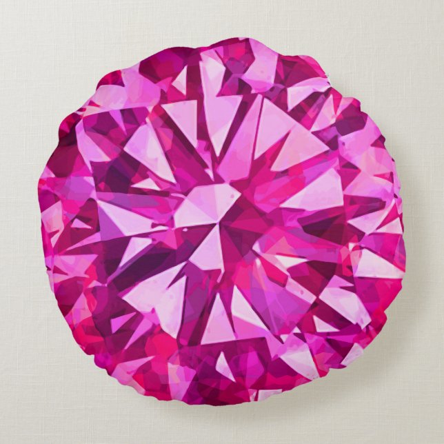Gorgeous Gem Pink Rundes Kissen (Rückseite)