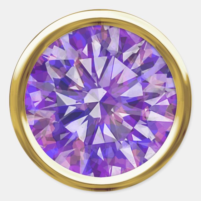 Gorgeous Gem Purples Runder Aufkleber (Vorderseite)