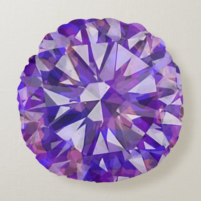 Gorgeous Gem Purples Rundes Kissen (Vorderseite)