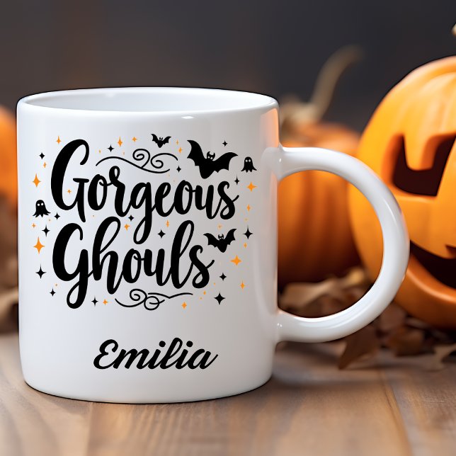 Gorgeous Ghouls Name Halloween Tasse für Freunde (Von Creator hochgeladen)