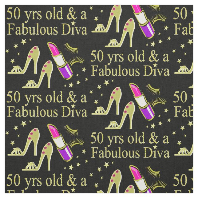 GORGEOUS GOLD 50. GEBURTSTAG DIVA DESIGN STOFF (Muster)