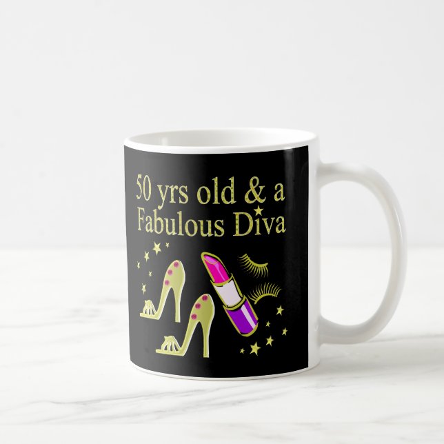 GORGEOUS GOLD 50. GEBURTSTAG DIVA DESIGN TASSE (Rechts)