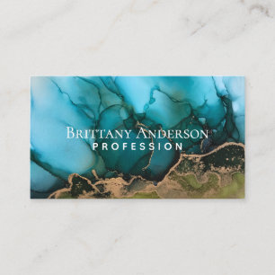 Gorgeous Gold Black Aquamarin Green Visitenkarte
