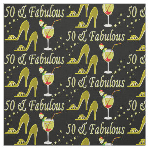 GORGEOUS GOLD HOCHHEEL UND MARTINI 50. GEBURTSTAG STOFF