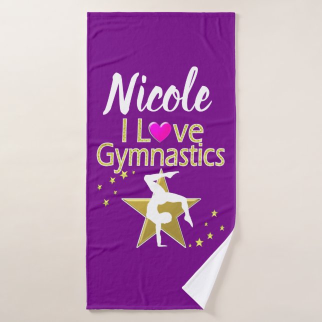 GORGEOUS GOLD I LIEBE GYMNASTICS DESIGN BADEHANDTUCH (Badehandtuch)
