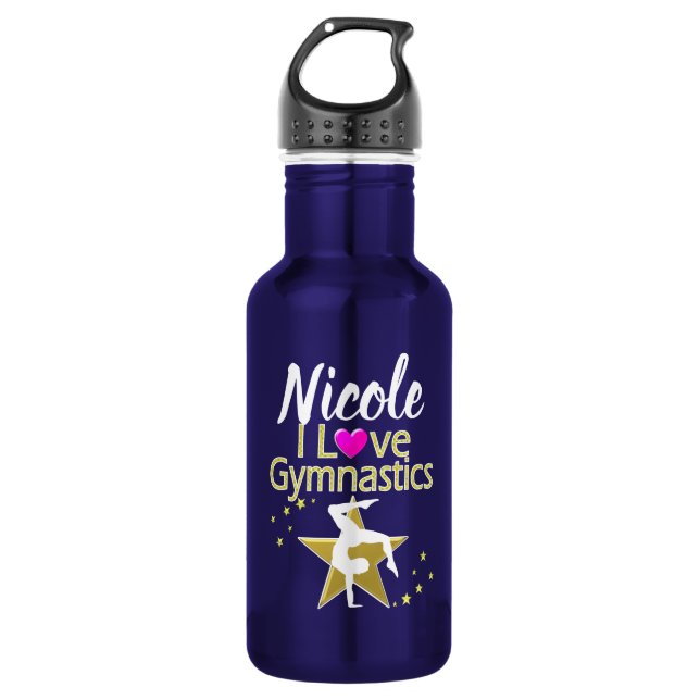 GORGEOUS GOLD I LIEBE GYMNASTICS DESIGN EDELSTAHLFLASCHE (Vorderseite)
