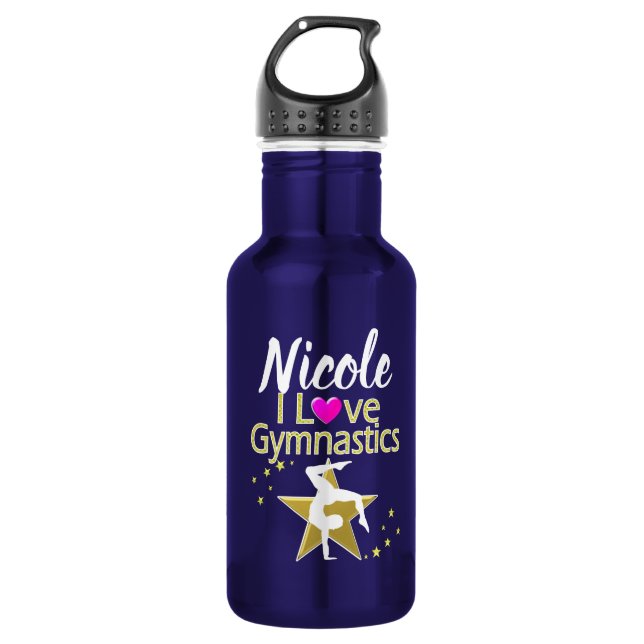 GORGEOUS GOLD I LIEBE GYMNASTICS DESIGN EDELSTAHLFLASCHE (Vorderseite)