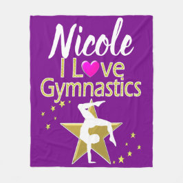 GORGEOUS GOLD I LIEBE GYMNASTICS DESIGN FLEECEDECKE