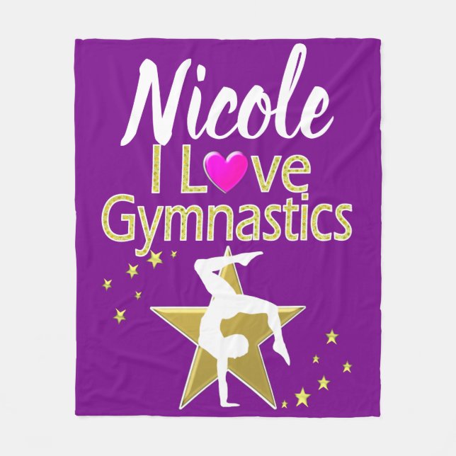 GORGEOUS GOLD I LIEBE GYMNASTICS DESIGN FLEECEDECKE (Vorderseite)