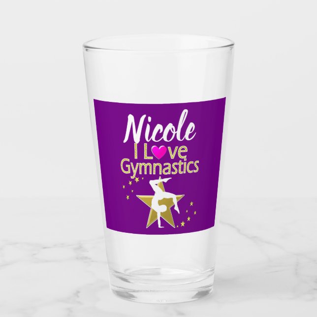 GORGEOUS GOLD I LIEBE GYMNASTICS DESIGN GLAS (Vorderseite)