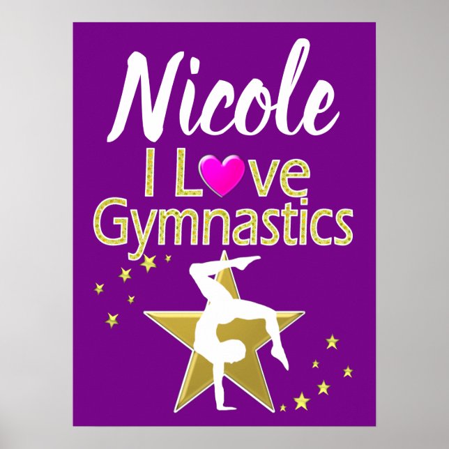 GORGEOUS GOLD I LIEBE GYMNASTICS DESIGN POSTER (Vorne)
