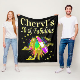 GORGEOUS GOLD PERSONALISIERT 50 YR ALT FLEECEDECKE