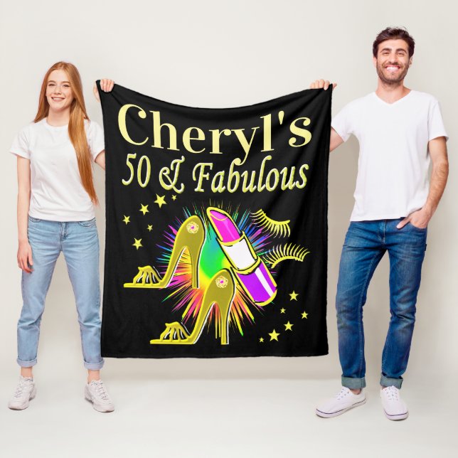 GORGEOUS GOLD PERSONALISIERT 50 YR ALT FLEECEDECKE (Beispiel)