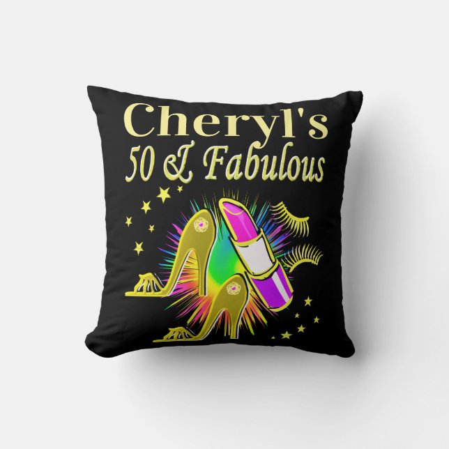 GORGEOUS GOLD PERSONALISIERT 50 YR ALT KISSEN (Vorderseite)