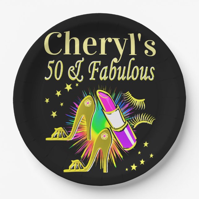 GORGEOUS GOLD PERSONALISIERT 50 YR ALT PAPPTELLER (Vorderseite)