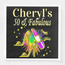 GORGEOUS GOLD PERSONALISIERT 50 YR ALT SERVIETTE