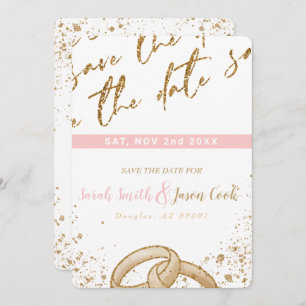 Gorgeous - Goldrosa SAMMLUNG A Save the Date 1 Einladung