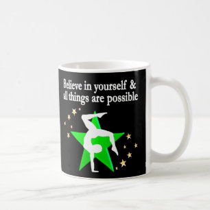 GORGEOUS GREEN GYMNASTICS DESIGN TASSE