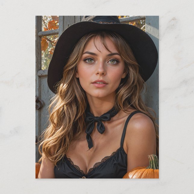 Gorgeous Halloween Hexe Postkarte (Vorderseite)