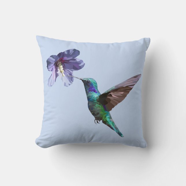 Gorgeous Hummingbird/Hibiskus Throw Kissen (Vorderseite)