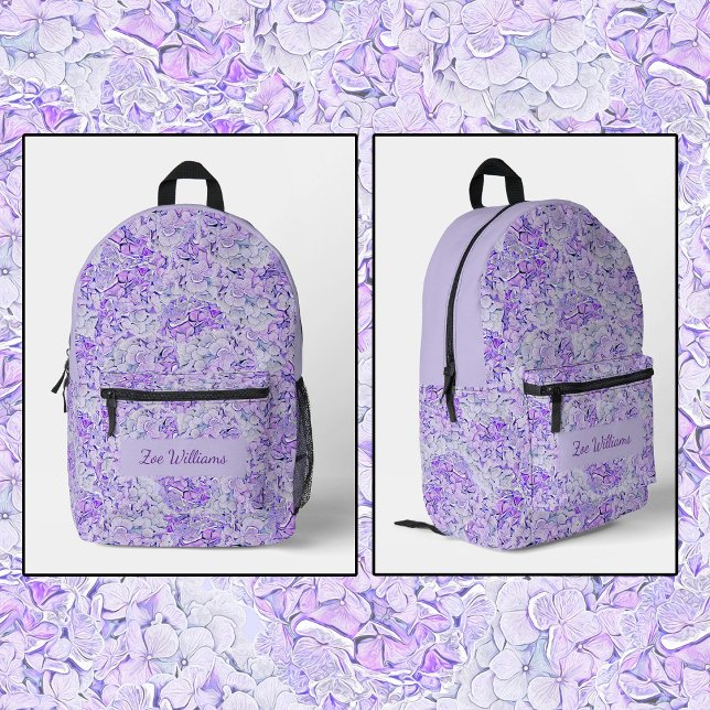 Gorgeous hydrangea Muster in Lavendelblüte Bedruckter Rucksack (Von Creator hochgeladen)