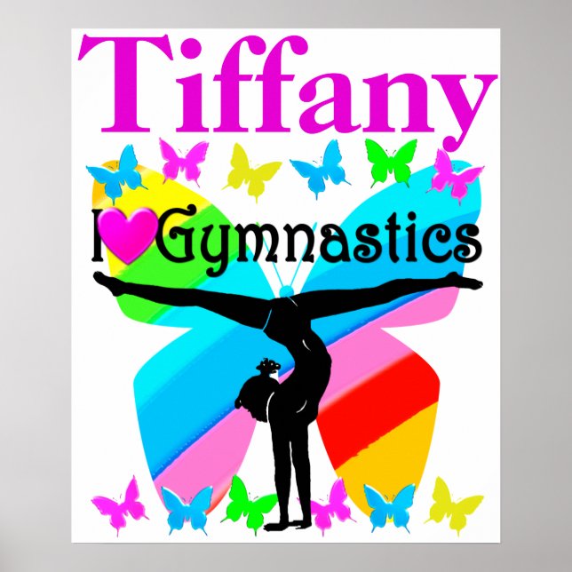 GORGEOUS I LIEBE GYMNASTICS PERSONALISIERT POSTER (Vorne)