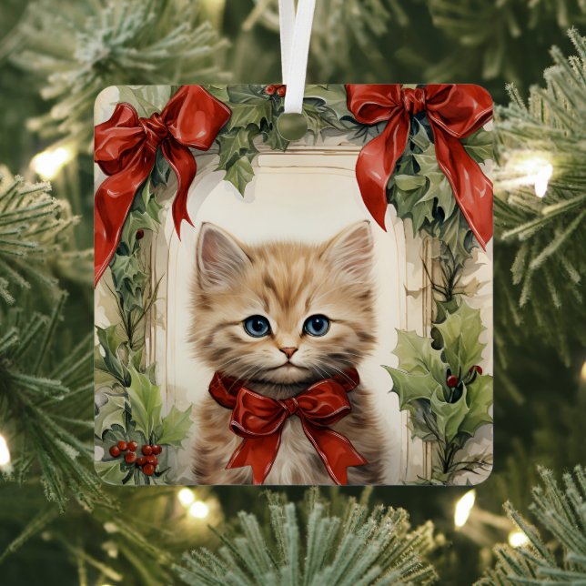 Gorgeous Kitten  Christmas  Ornament Aus Metall (InSitu)