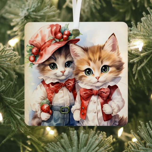 Gorgeous Kitten Couple Christmas  Ornament Aus Metall (InSitu)