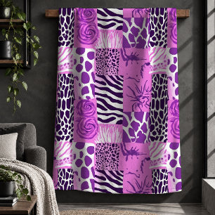 Gorgeous Leopard Tiger Magenta Rosa Decke Art Sherpadecke